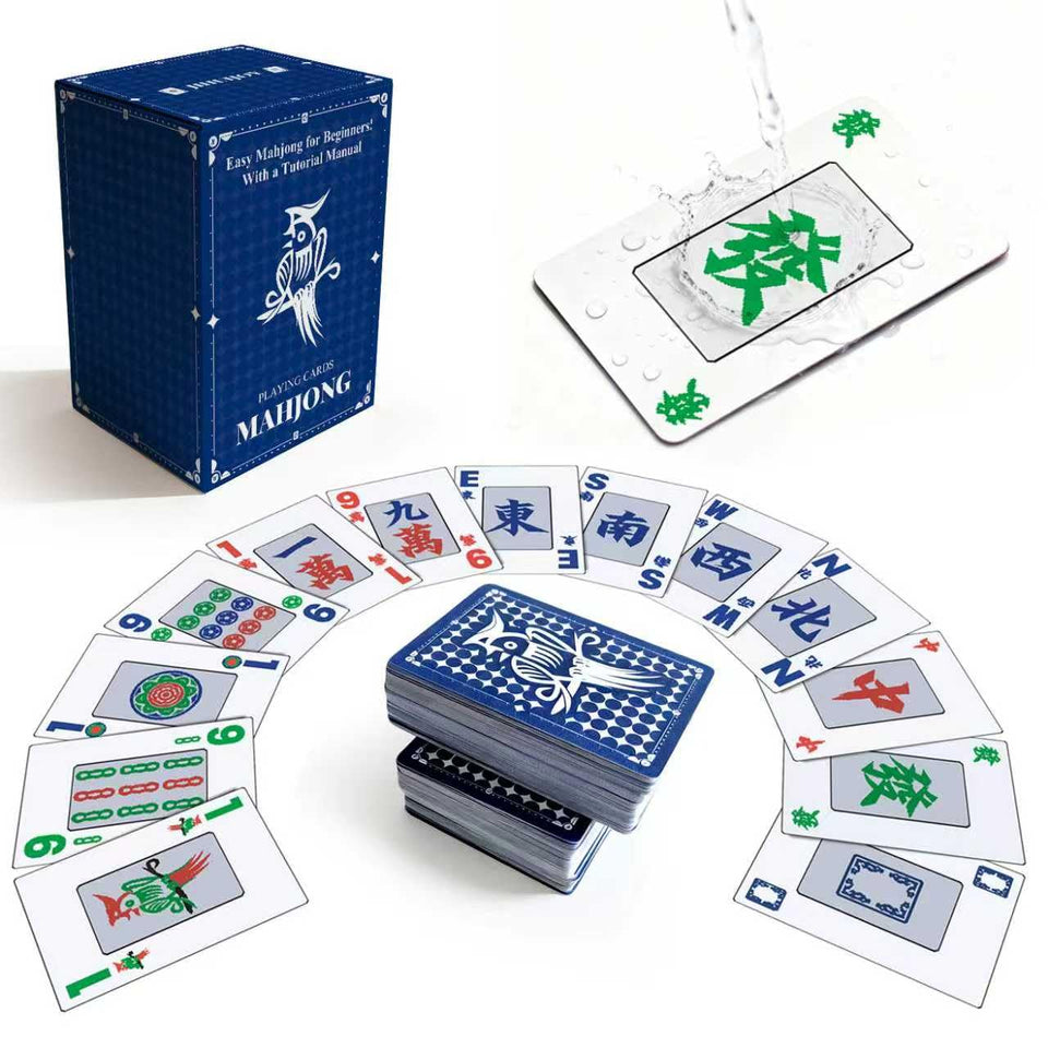 JIHUIJOY Mahjong cards waterproof and non-slip for reliable play anywhere