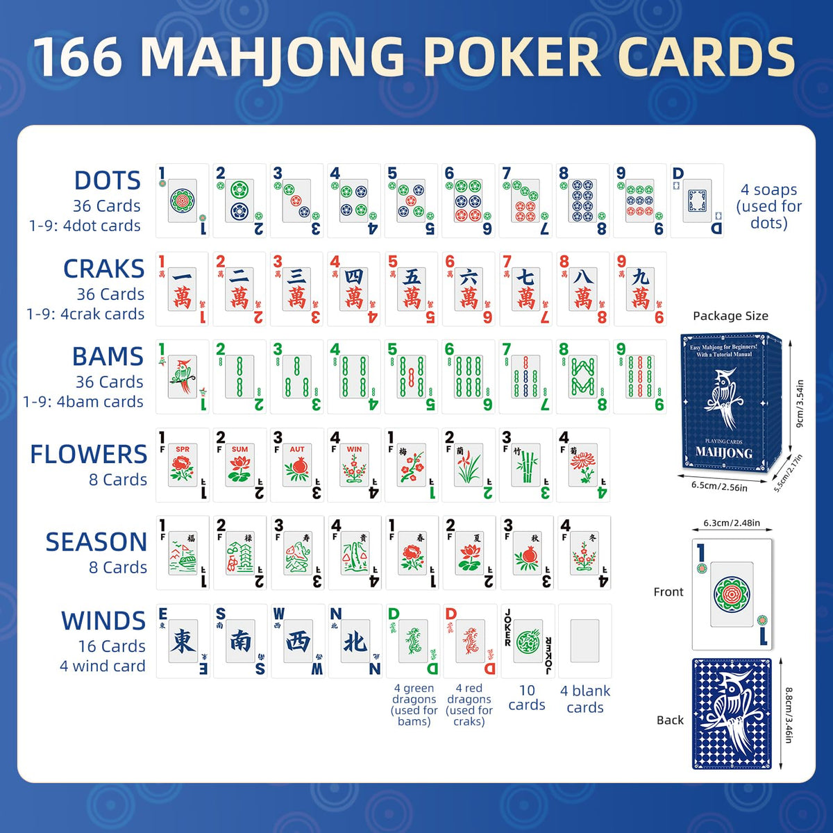 JIHUIJOY family game night setup featuring the 166-piece Mahjong playing cards.
