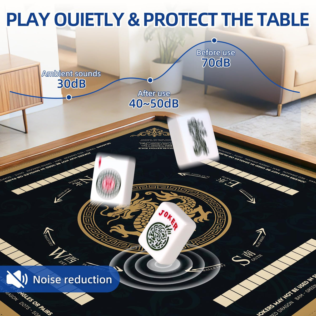 JIHUIJOY mahjong mat rolls easily for compact storage and transport