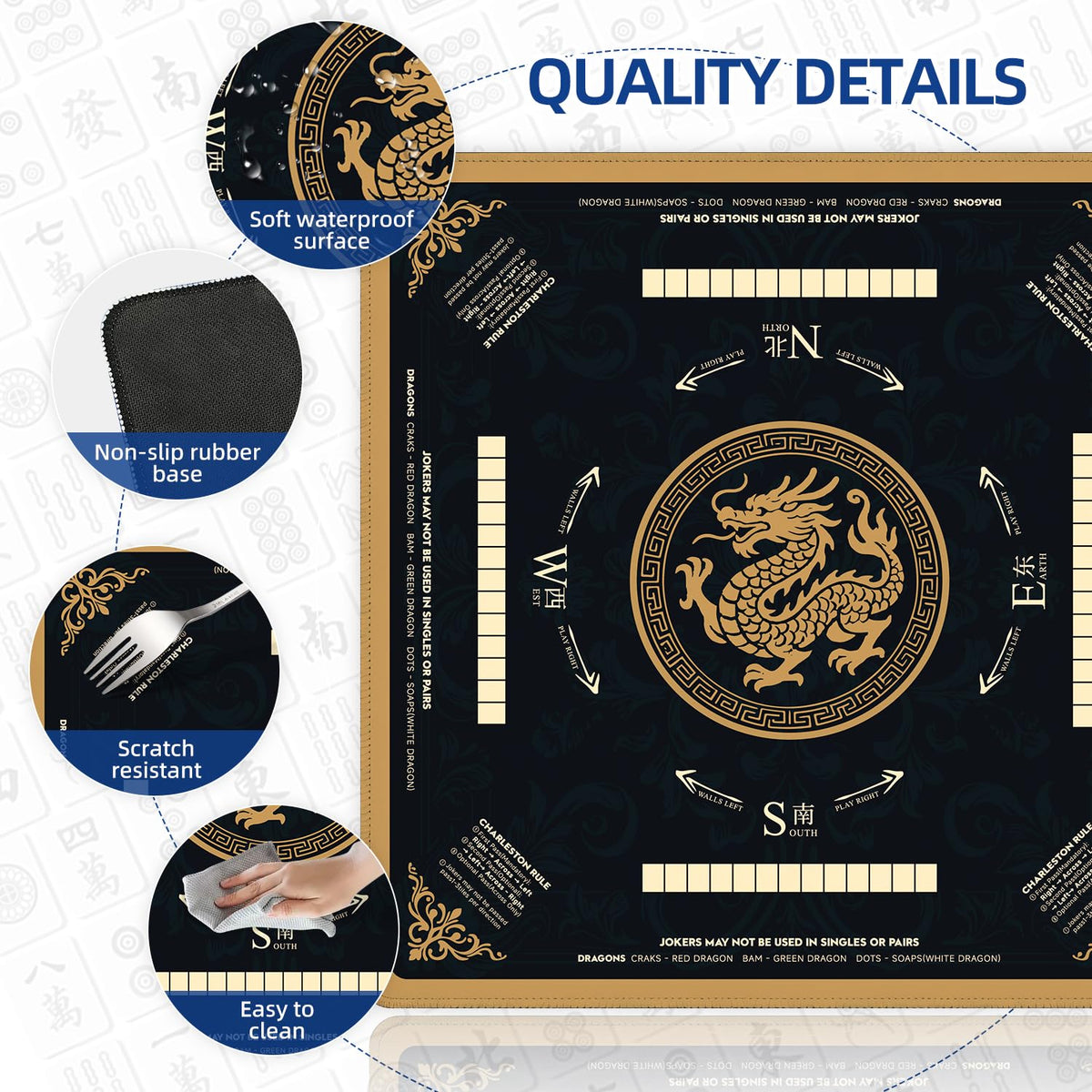 JIHUIJOY mat back is waterproof and anti-slip for stable table play