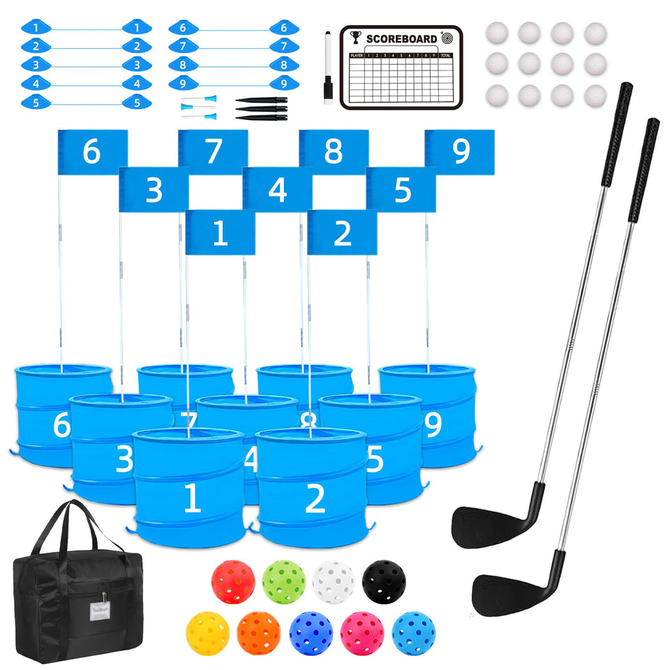JIIFO golf game with 2 clubs, right-handed, ideal for backyard practice.