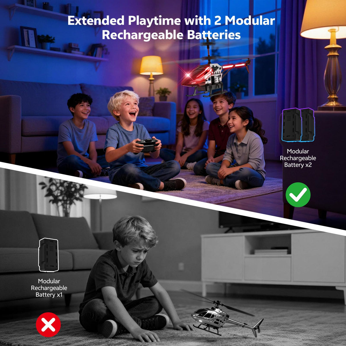 Jikuva RC helicopter three motor design for responsive control