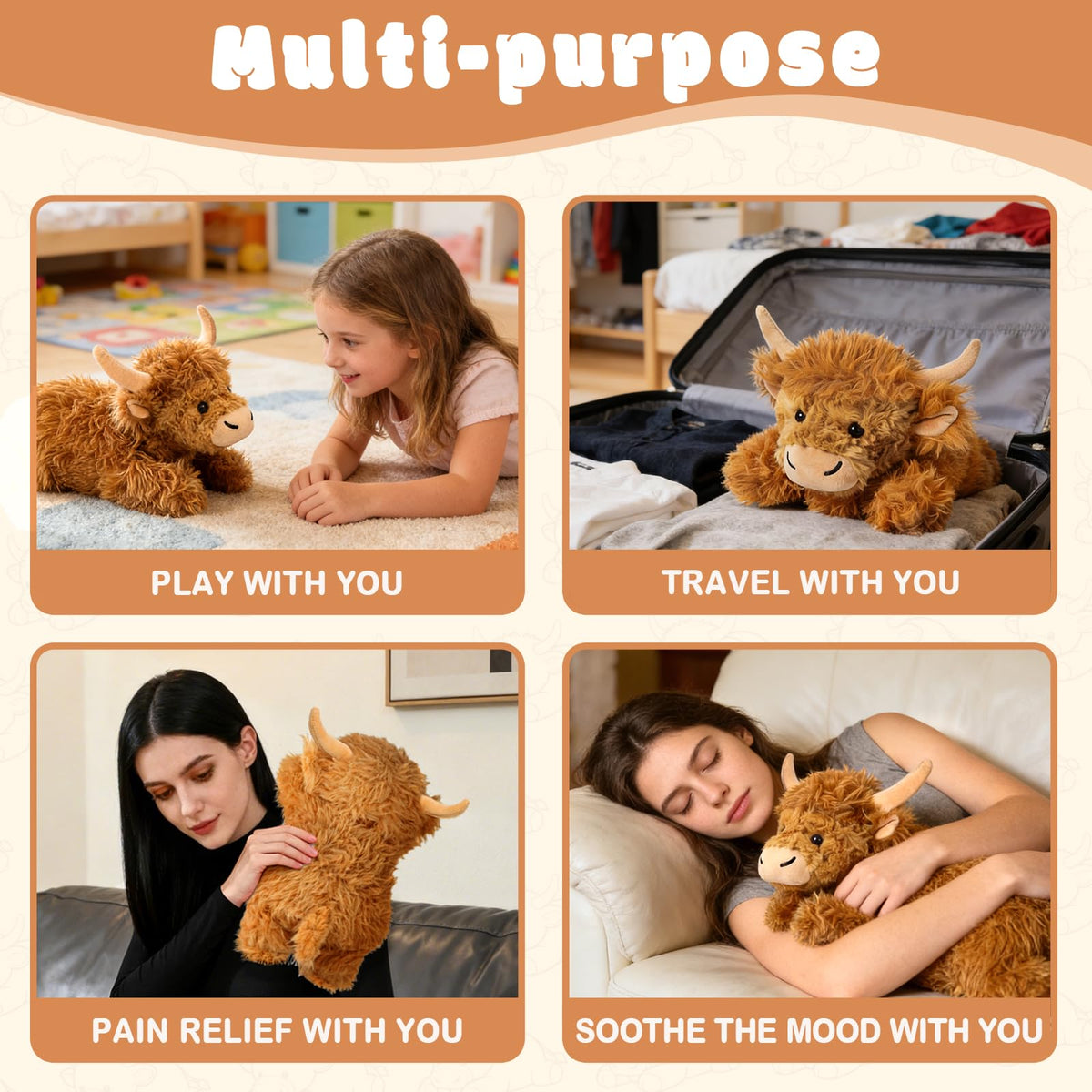 Gift-ready packaging of the JILPAK Highland cow plush