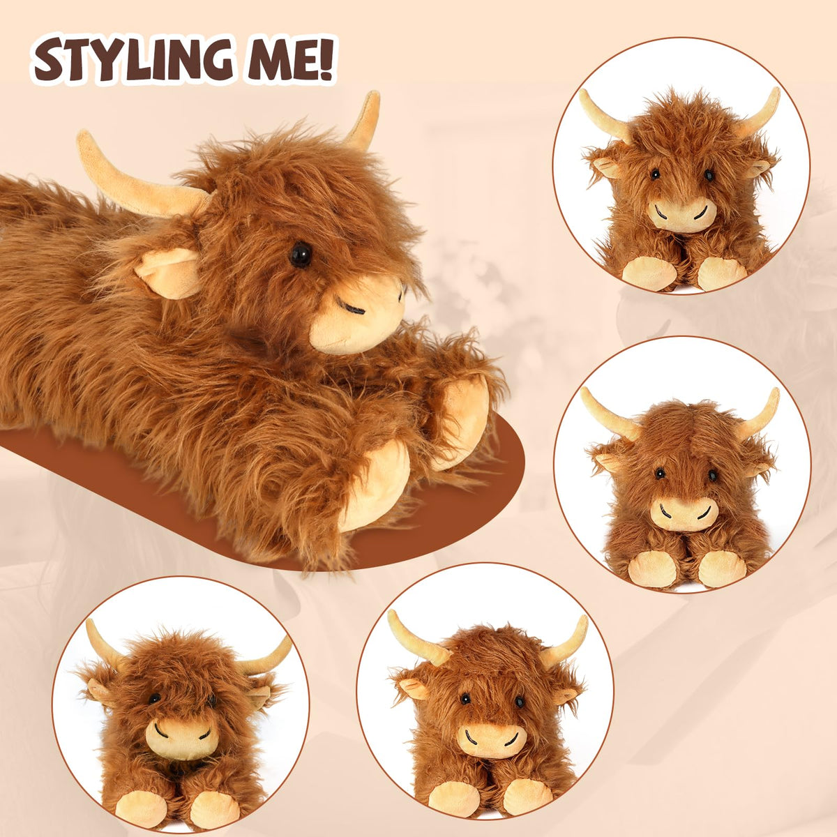 JILPAK Highland Cow lavender-scented plush supports relaxed moments.