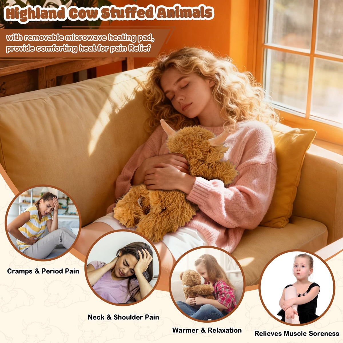 Soft plush fabric of JILPAK Highland cow plush invites cuddling