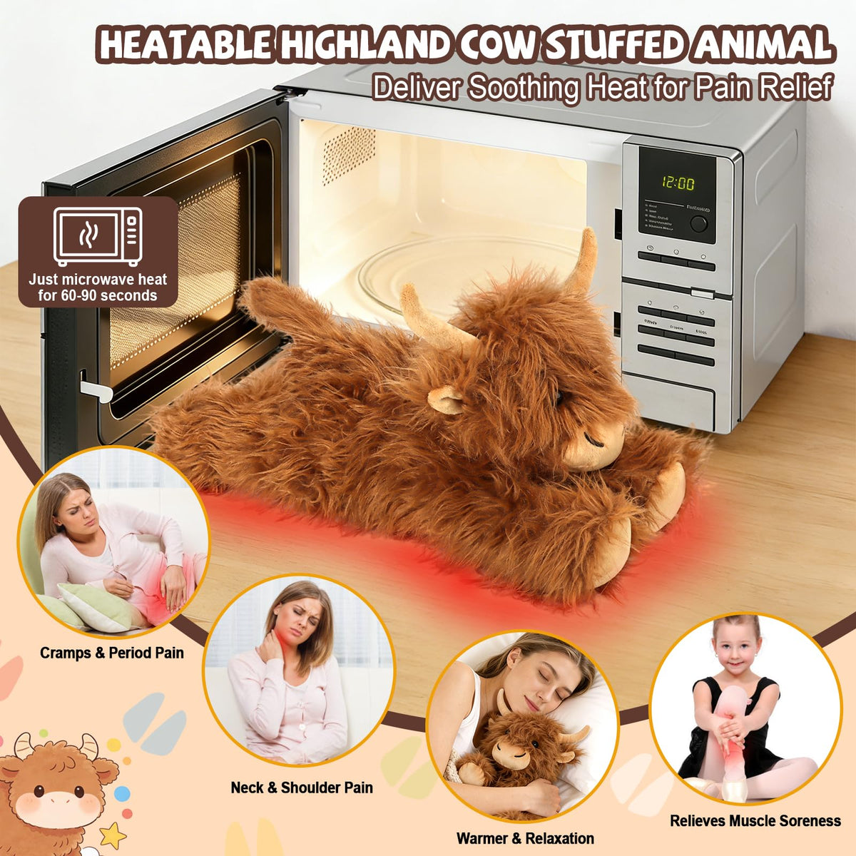 JILPAK Highland Cow soft plush fur ideal for cuddling.