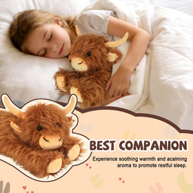 JILPAK Highland Cow weighted plush offering comforting pressure and support.