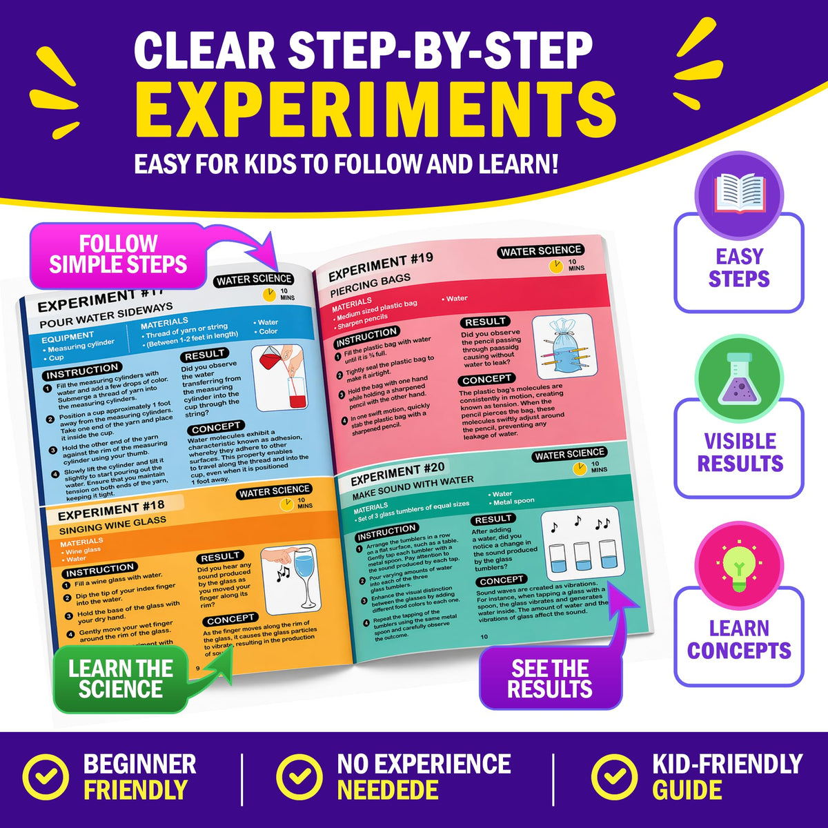 Jim&Gloria instruction manual beside simple, guided experiments