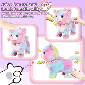 Jimate cat toy features wagging tail and nodding responses for interactive fun.