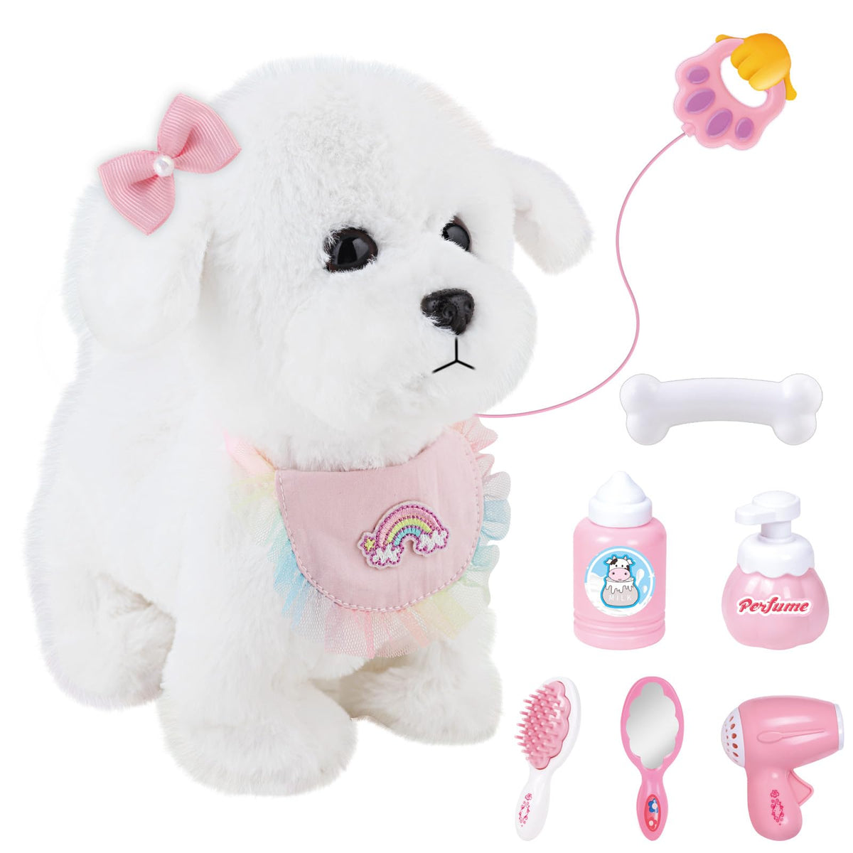 Jimate walking puppy toy main view showing walking and barking features
