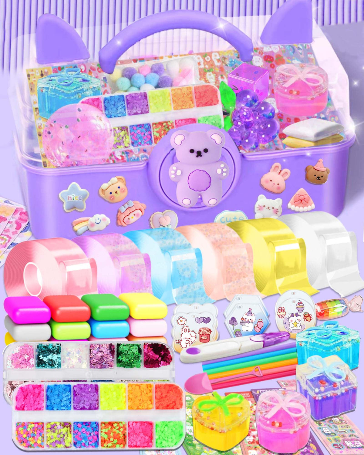 Jimcii Nano Tape Bubble Kit cartoon theme assembly for creative play.