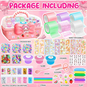 Jimcii Nano Tape Bubble Kit sequin variety close-up, colorful options boost creative play.