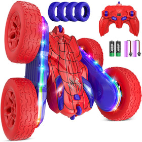 Jimdella Spider RC car front view with LED lights for night play