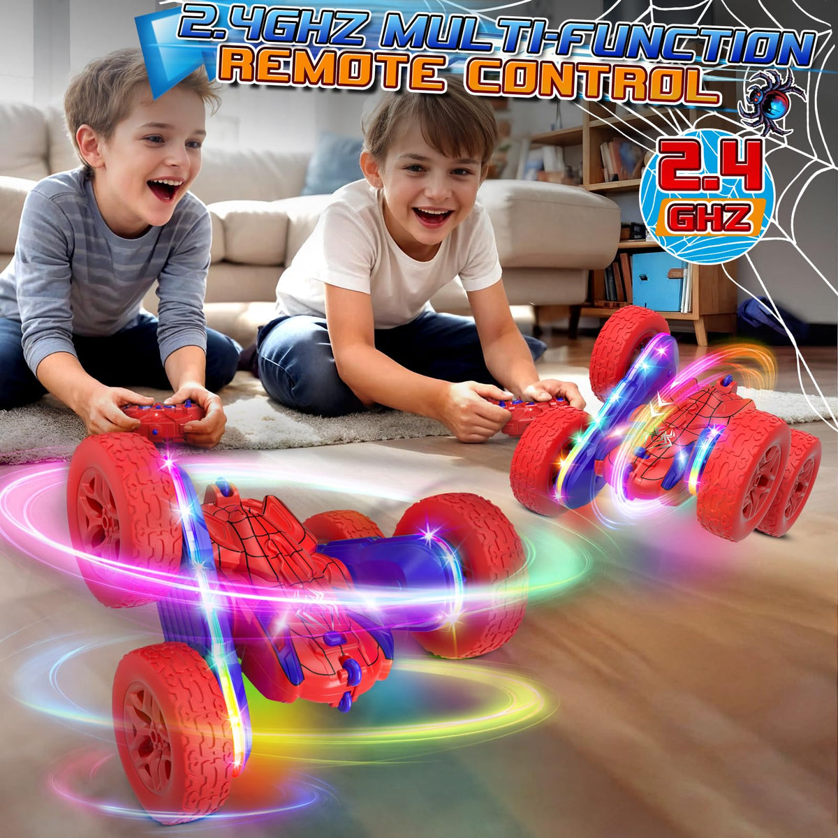 Jimdella Spider RC car rear view highlighting replaceable tires