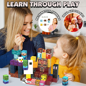 JIMI colorful magnetic blocks encourage open-ended exploration and color recognition.