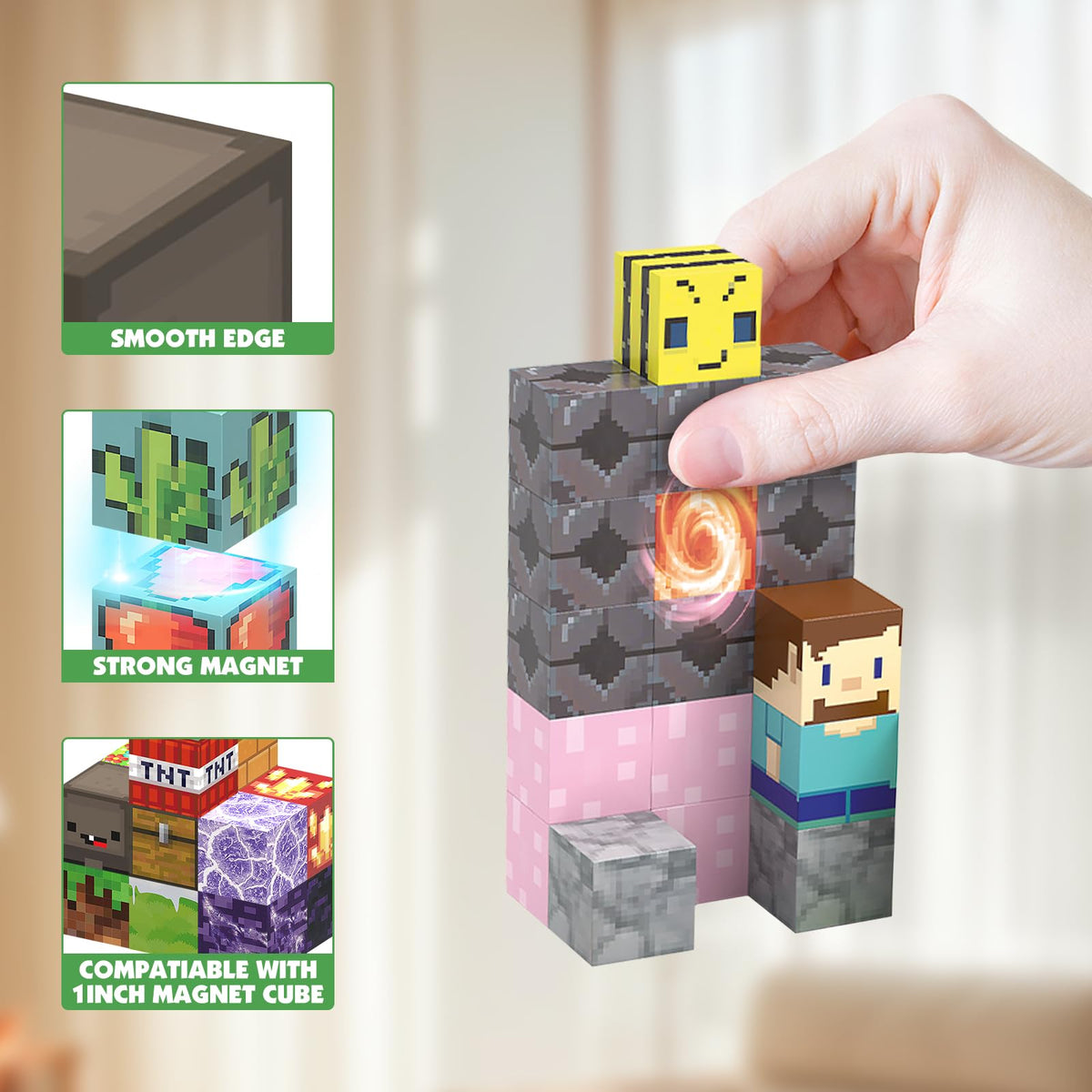 JIMI magnetic blocks invite parent and kid collaboration during open-ended building sessions.