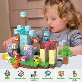 JIMI Magnetic Blocks stacking builds fine motor and spatial skills.