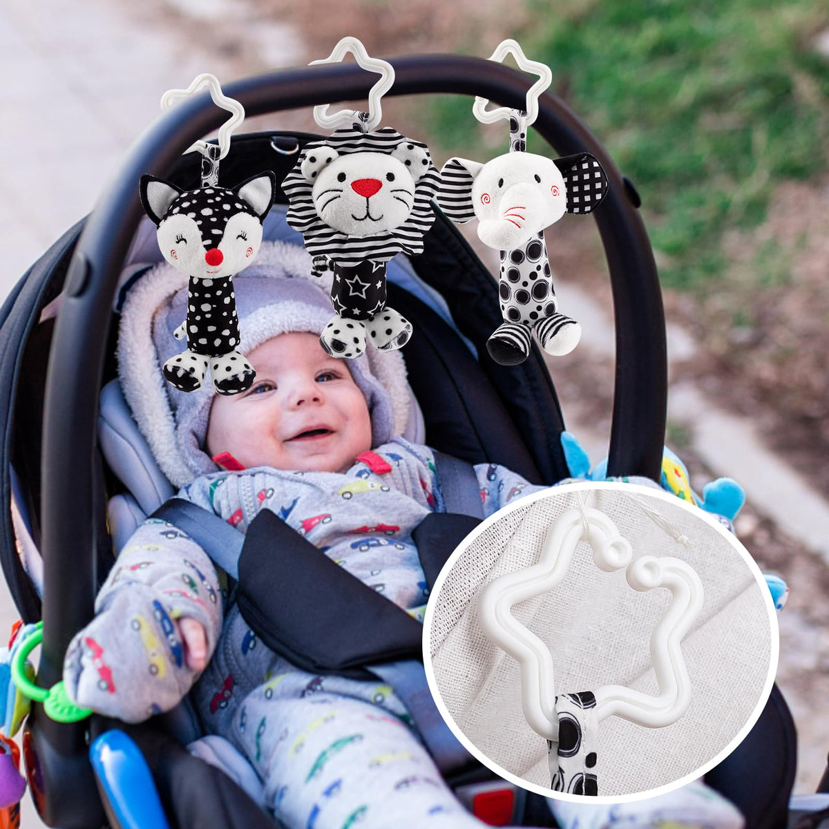 JINBOBUBU soft plush hanging toy for safe grip