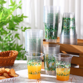 Jinei greenery baby shower cups are stackable for compact party storage
