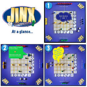 Jinx knocks off opponent's piece with a timely roll.
