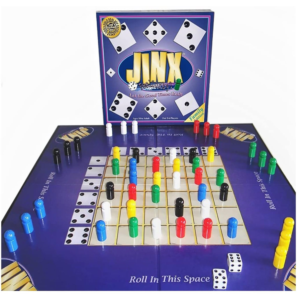 Jinx pieces lined up during gameplay, suspense as a roll can swing the lead.