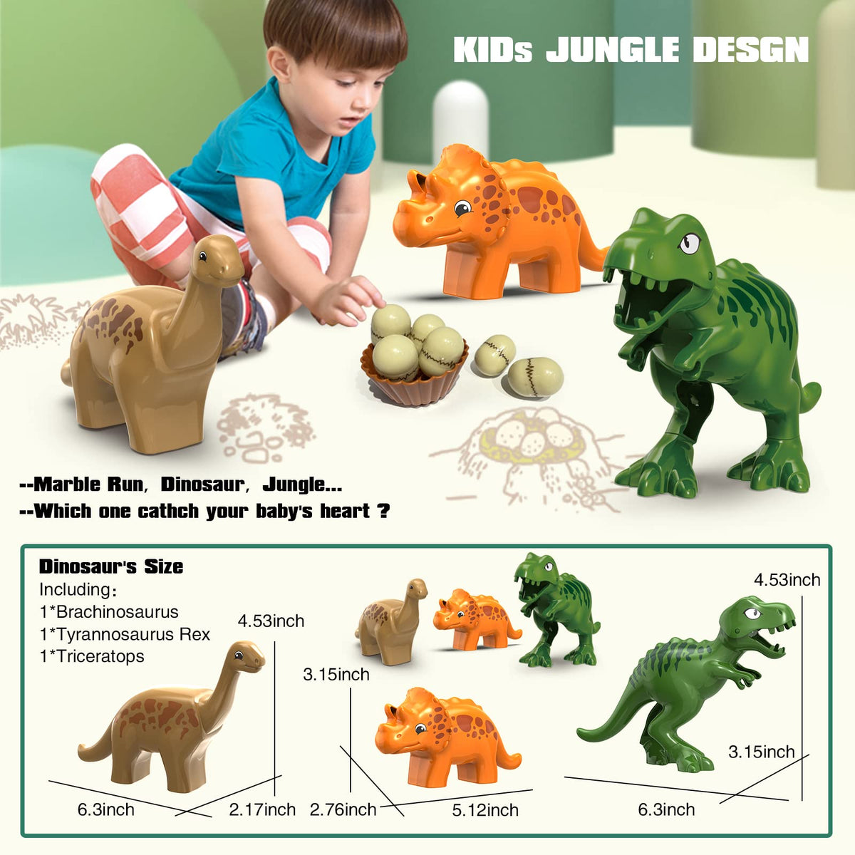 JIXIN Dinosaur DUPLO compatibility demonstrates versatile building with familiar bricks