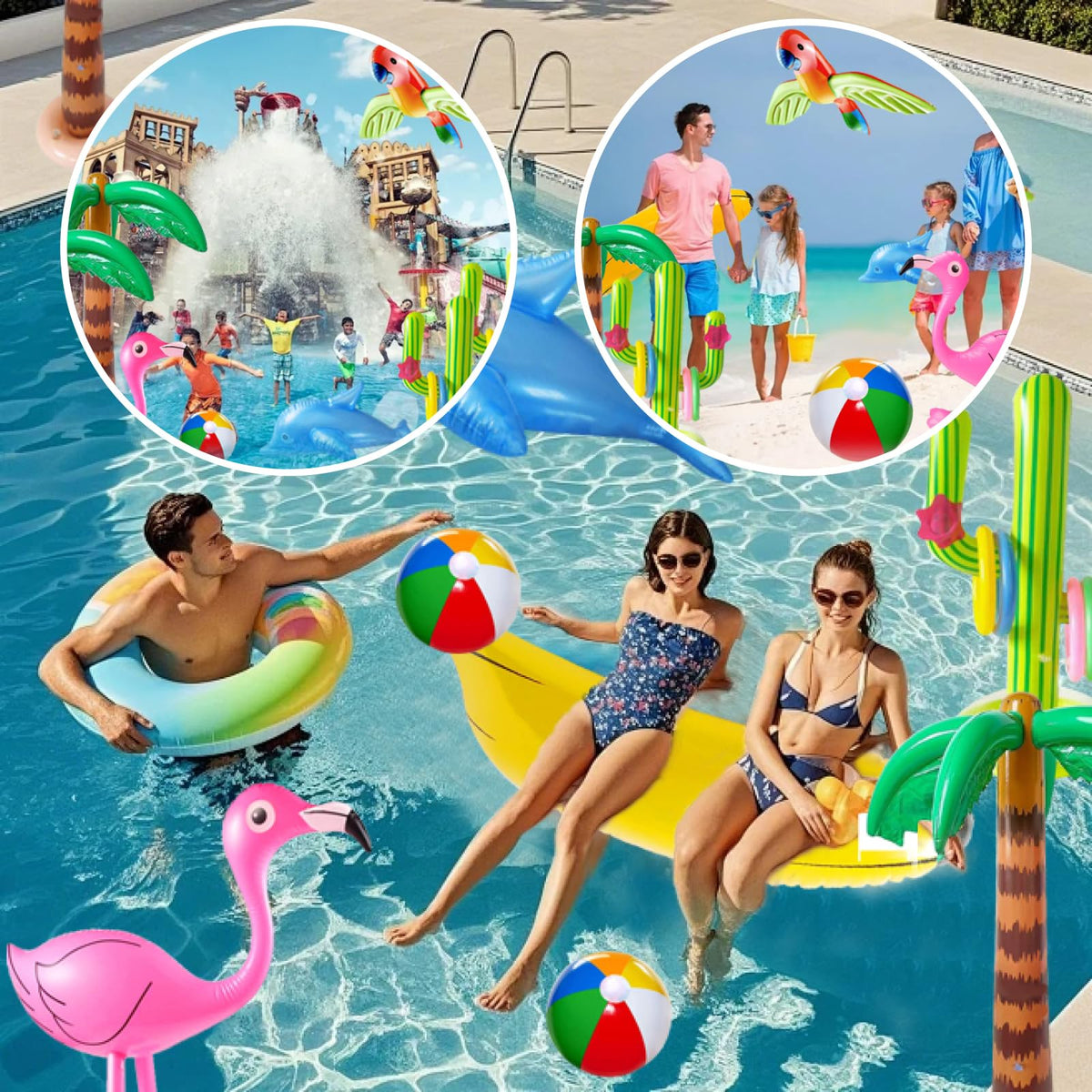 JipeXter cactus ring toss inflatable game set for playful party activities