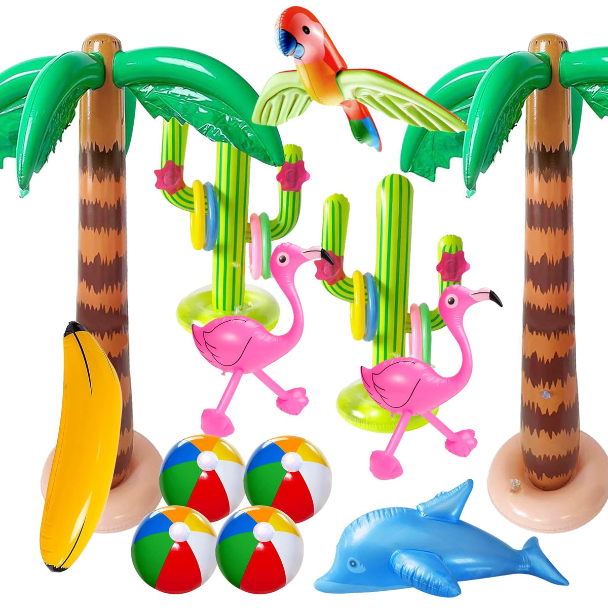 JipeXter palm tree inflatable decor for tropical pool parties and photo backdrops