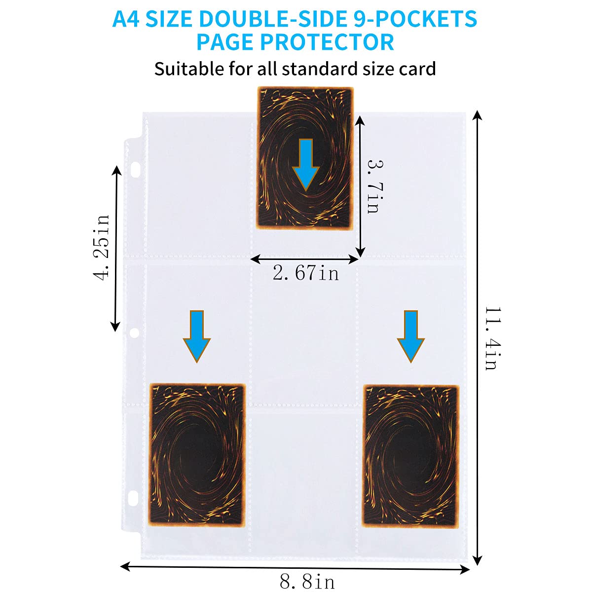 Premium clear acid-free material keeps cards visible and safe over time.