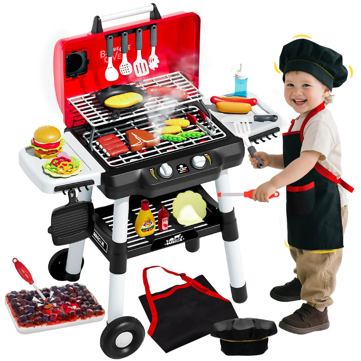 Jisejima kids grill playset base with stable four-point stand for safe pretend play