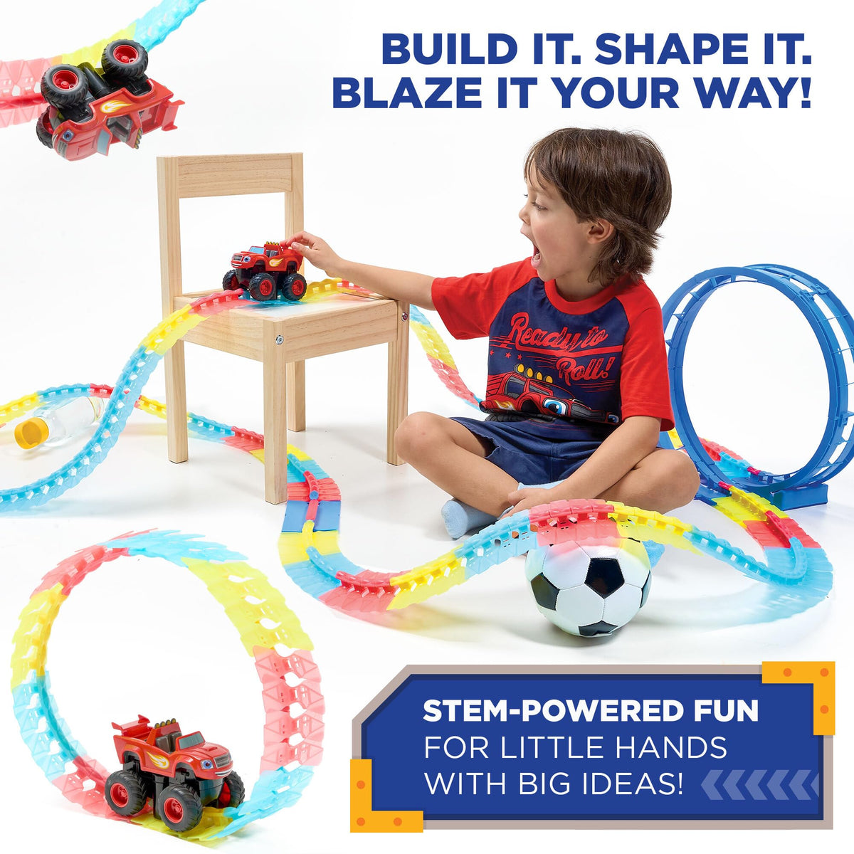 JitteryGit Blaze glow-tracks-loops-ramps illuminate kid-led racing