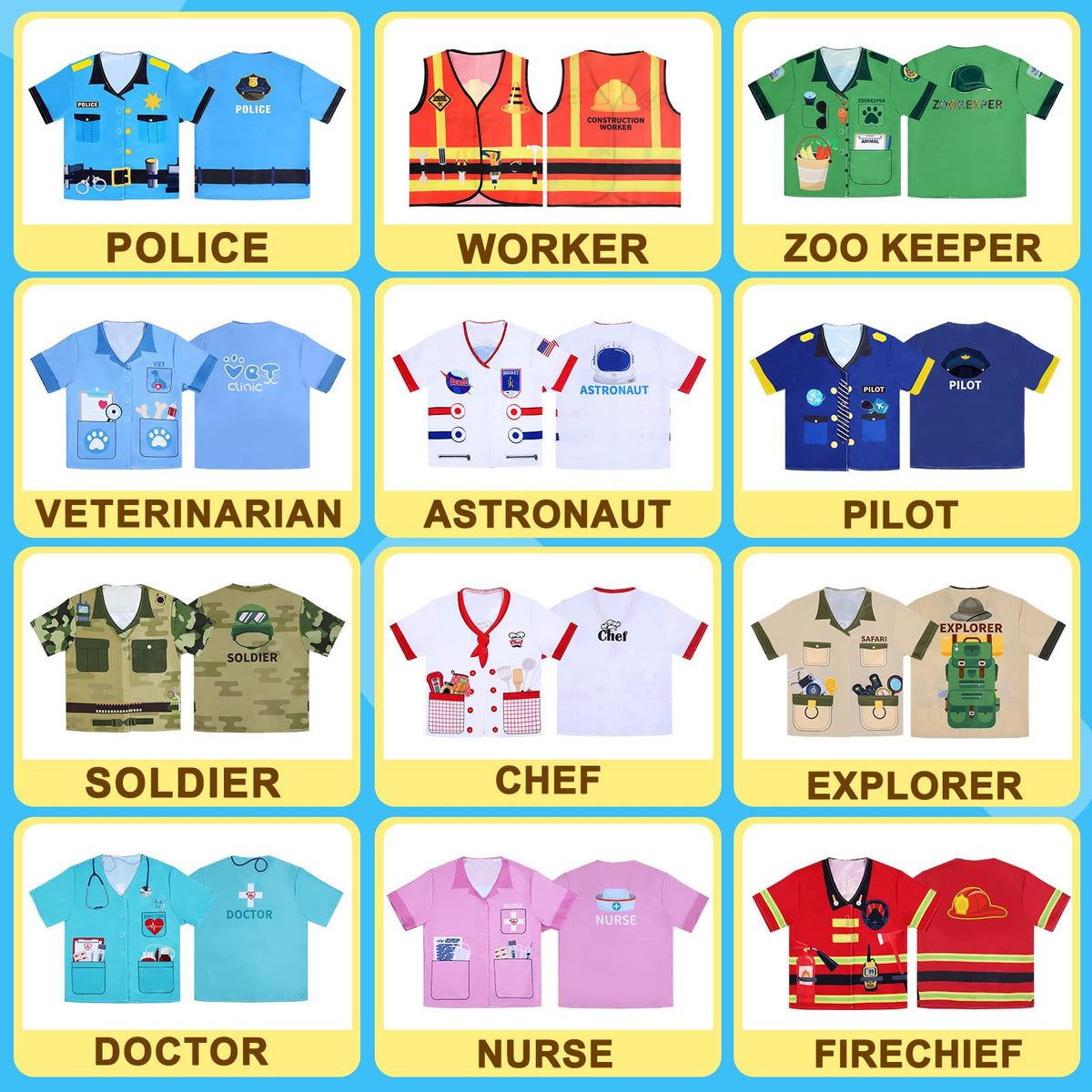 Jiuguva doctor costume encourages nurturing play and role modeling of care.