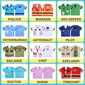 Jiuguva doctor costume encourages nurturing play and role modeling of care.