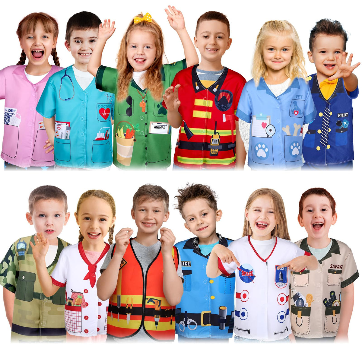 Jiuguva police costume for kids, ideal for imaginative play and role-playing adventures.