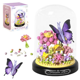 JIUTONG butterfly bouquet bonsai display enhances desk decor with vibrant lifelike petals.