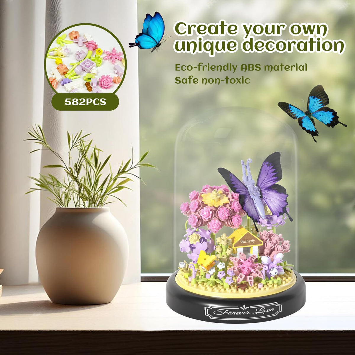 JIUTONG display base and dust cover protecting and presenting your bouquet.