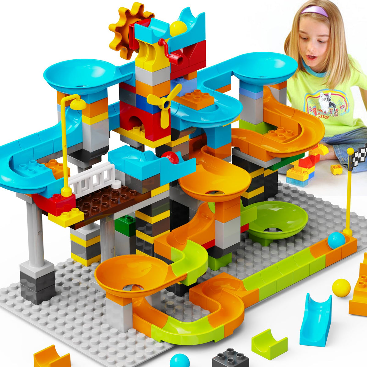JIXIN marble-run assembly for creative building and hands-on play