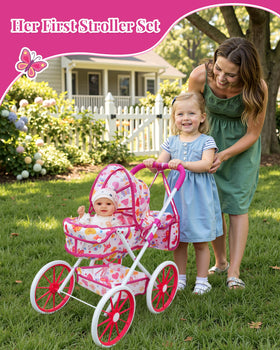 JIZHI 12-inch baby doll included for instant nurturing play