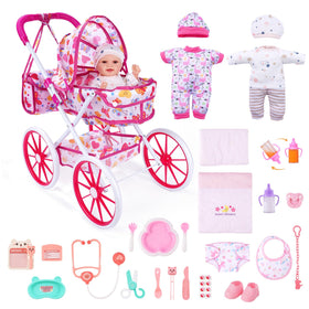 JIZHI baby doll stroller foldable sunshade enables easy transport and sunny play
