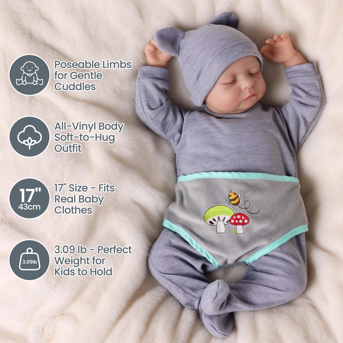 JIZHI doll includes feeding kit to enhance imagined care scenes