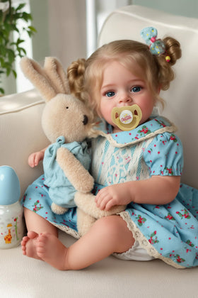 JIZHI lifelike reborn baby doll with blue eyes for imaginative play