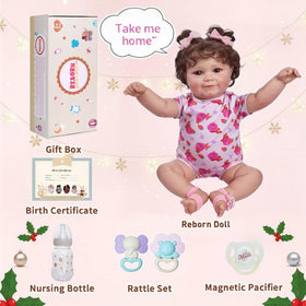 JIZHI lifelike reborn doll hand-applied eyelashes and sun-kissed skin tone