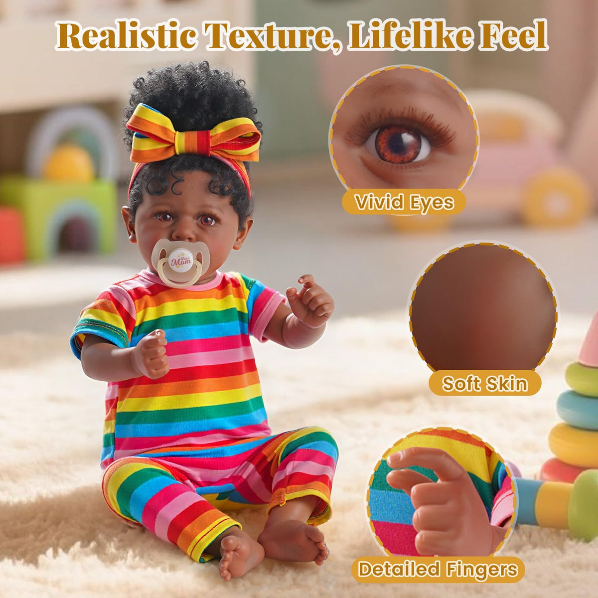 JIZHI doll in colorful outfit promotes creative storytelling and nurturing role play