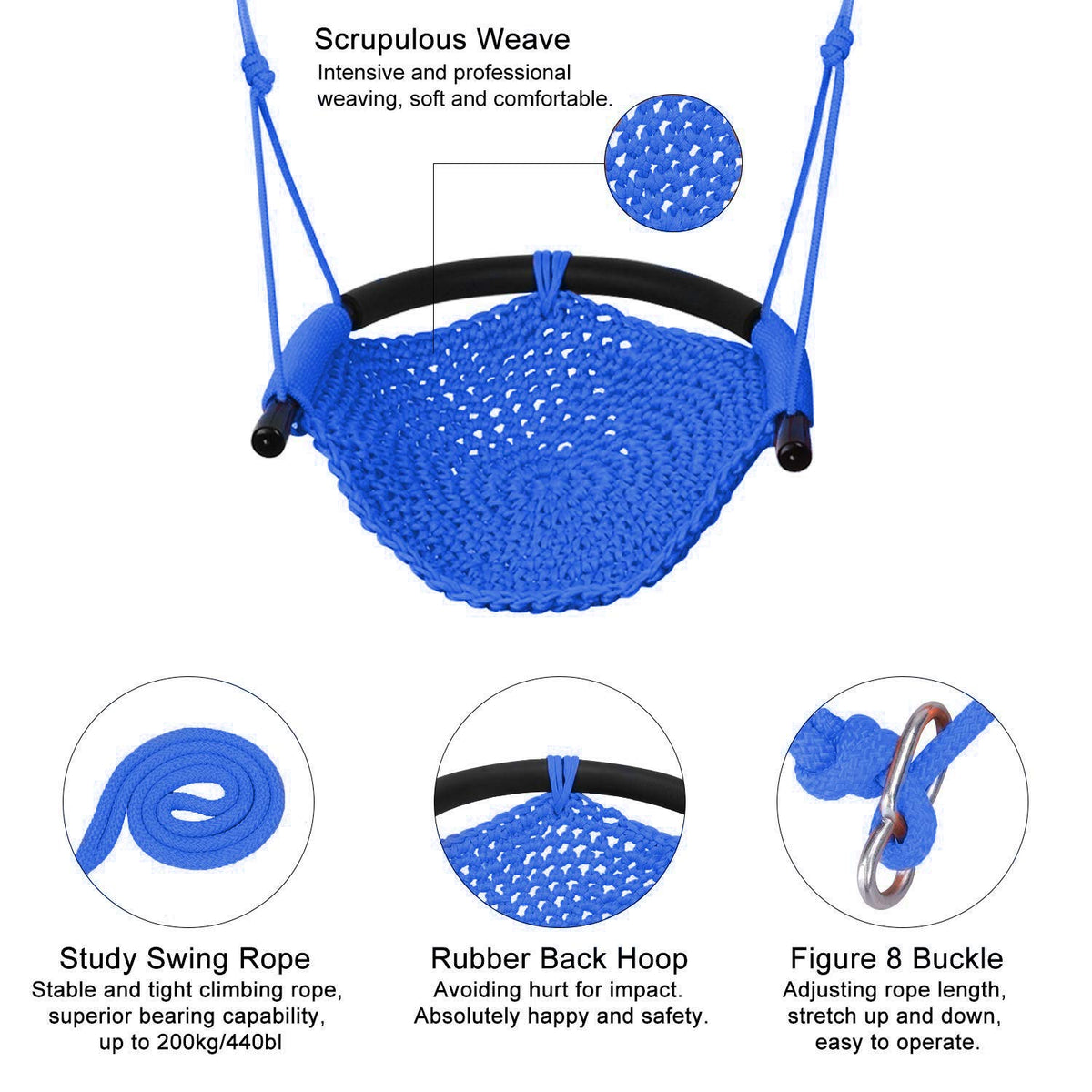 JKsmart swing seat supports up to 440 pounds for sturdy play sessions