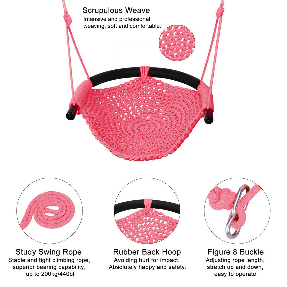 JKsmart pink swing seat packaged and ready to store