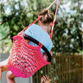 JKsmart pink swing with snap hooks for quick setup