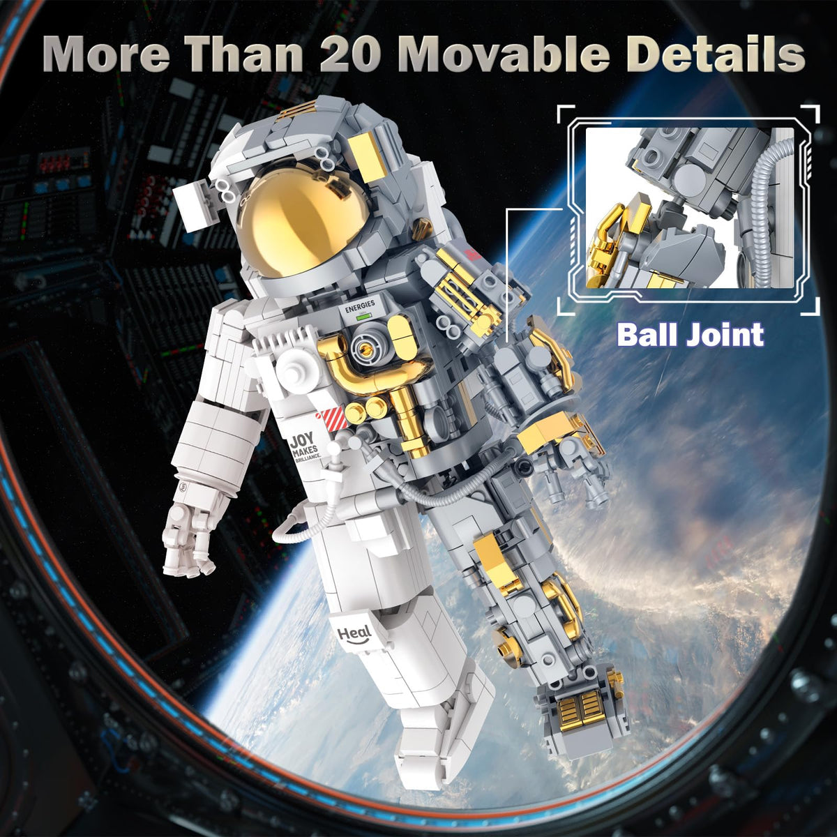 JMBricklayer astronaut with gold-plated detailing adds premium shimmer