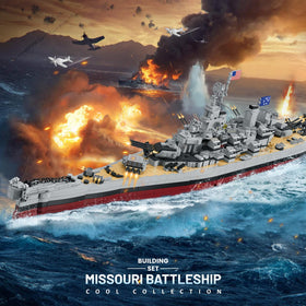 JMBricklayer finished model display captures the WW2 Missouri battleship for shelf-worthy decor