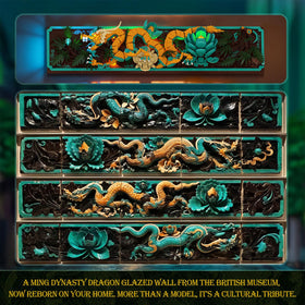 JMBricklayer Mythic Dragon Tiles LED lighting highlights pearl eyes and lotus