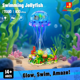 JMBricklayer jellyfish tentacles 360° rotation display enhances calming ambience